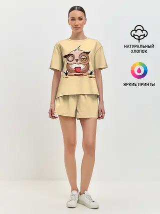 Женская пижама с шортами / Сова Кофеман