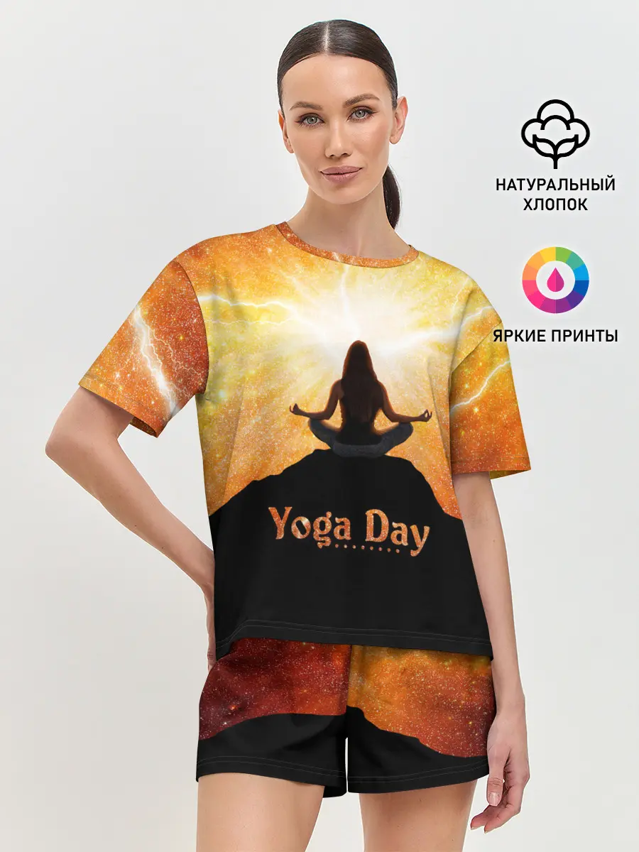 Женская пижама с шортами / International Yoga Day