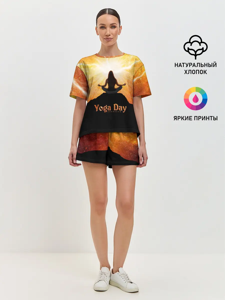 Женская пижама с шортами / International Yoga Day
