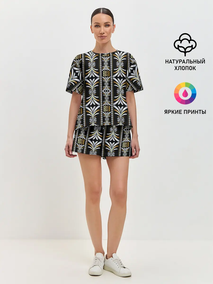 Женская пижама с шортами / silver