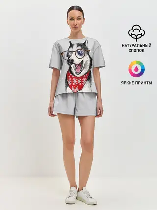 Женская пижама с шортами / Хаски