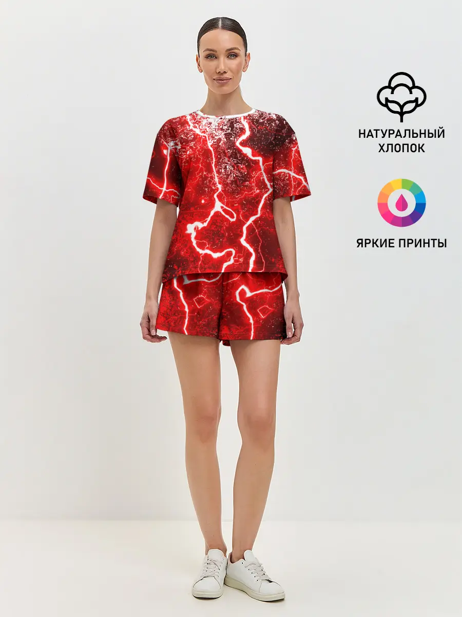 Женская пижама с шортами / БРЫЗГИ КРАСОК