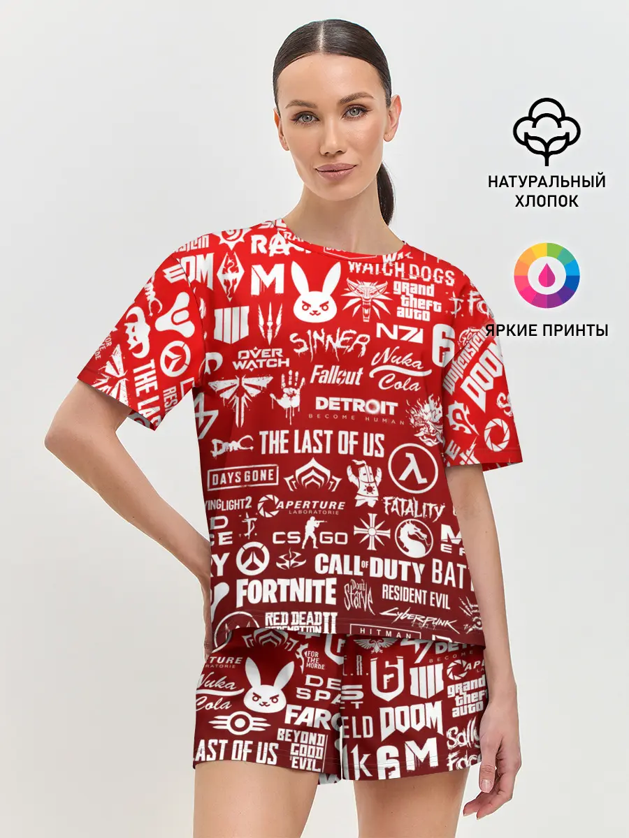 Женская пижама с шортами / ЛОГОТИПЫ ИГР
