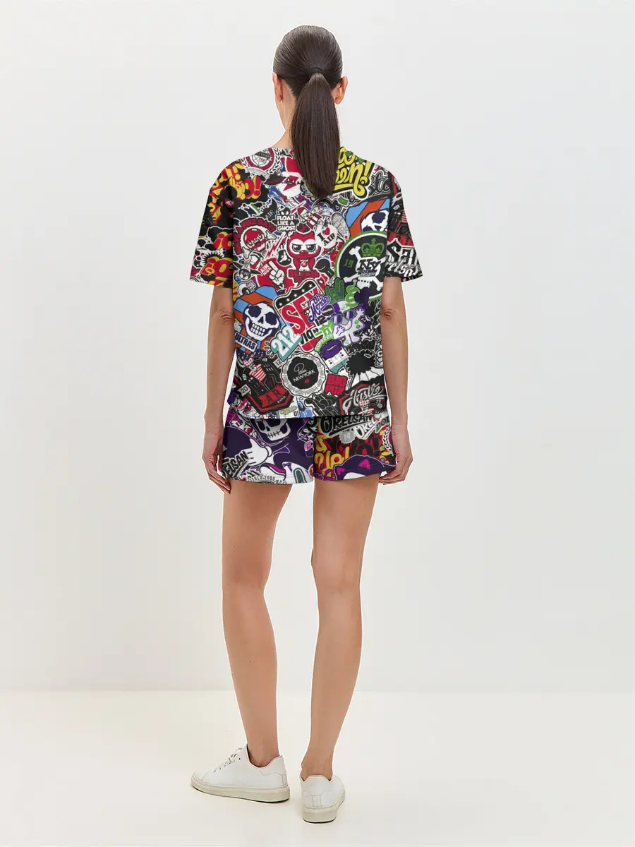 Женская пижама с шортами / Stickerbombing New York