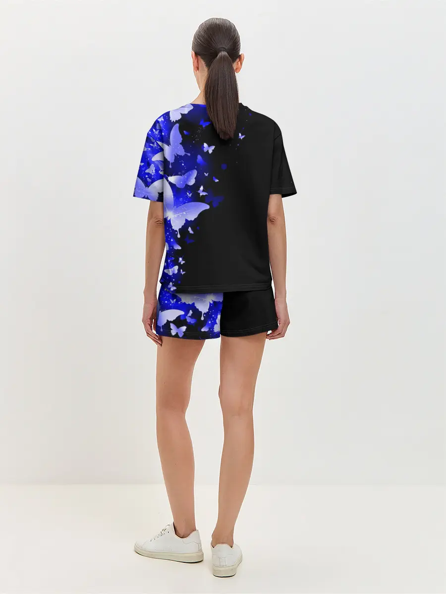 Женская пижама с шортами / СИНИЕ БАБОЧКИ