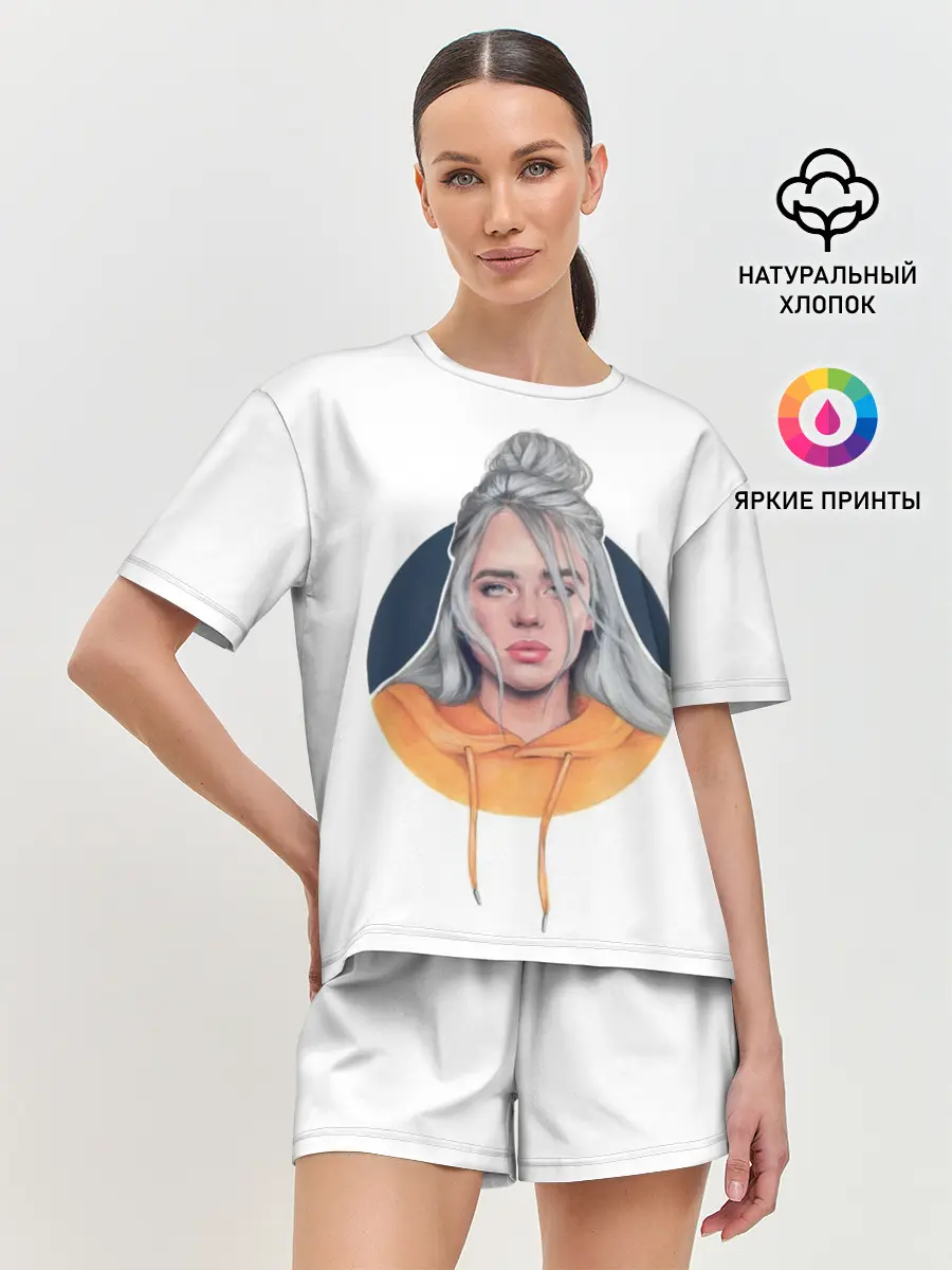 Женская пижама с шортами / Billie Eilish art 1