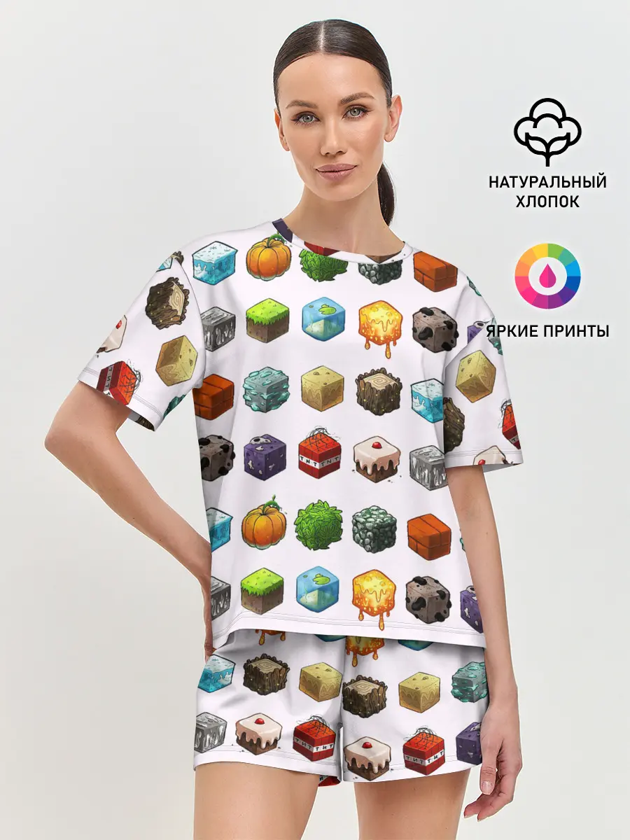 Женская пижама с шортами / Minecraft