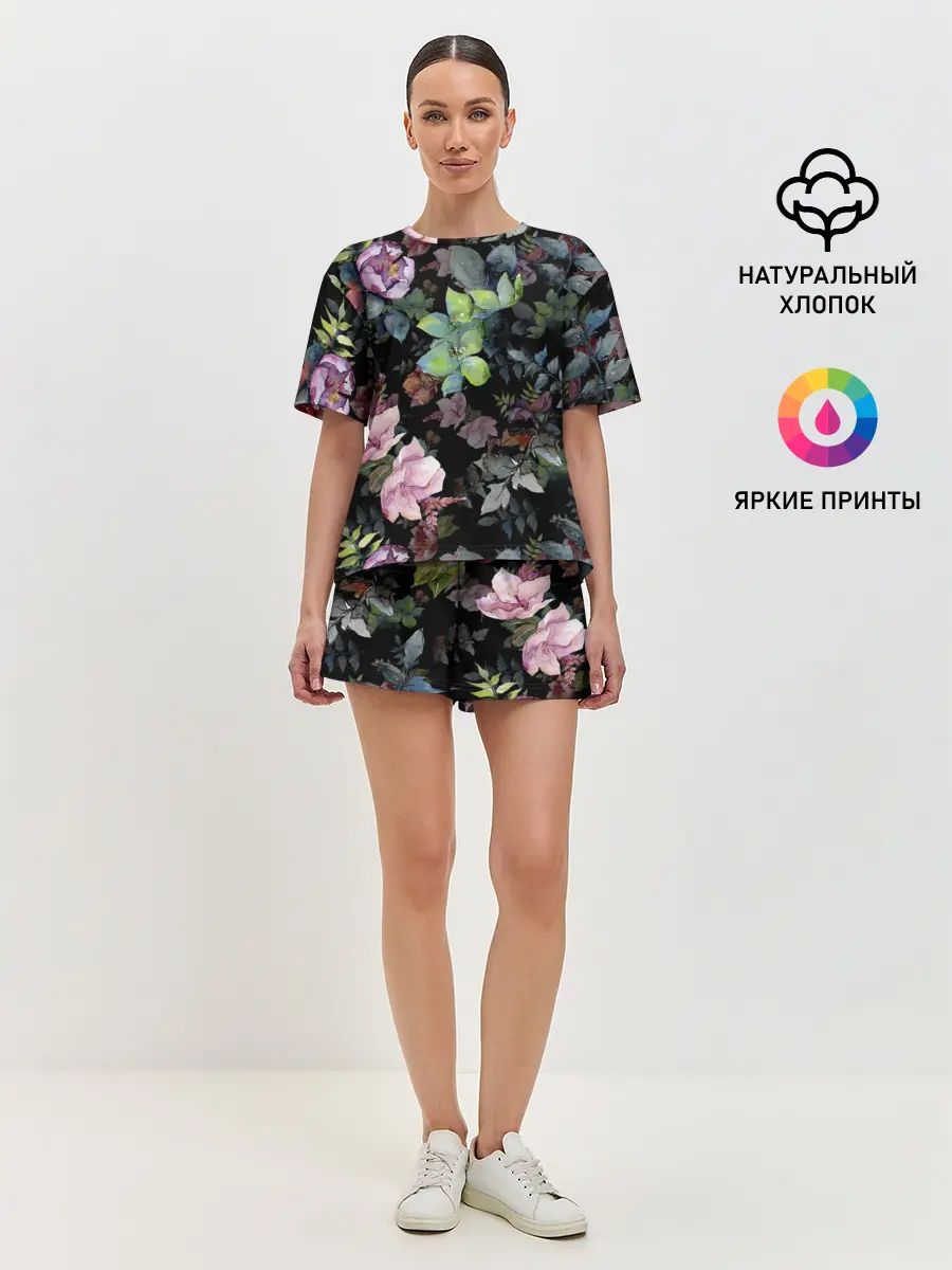 Женская пижама с шортами / Цветочный сад