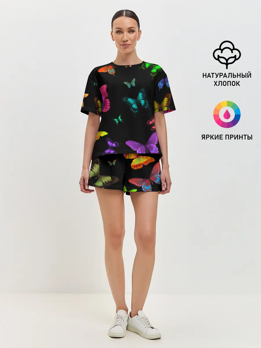 Женская пижама с шортами / Ночные Бабочки