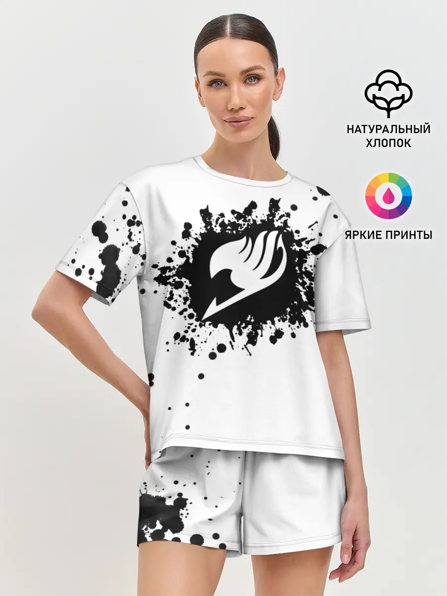 Женская пижама с шортами / Белая эмблема Хвоста Феи