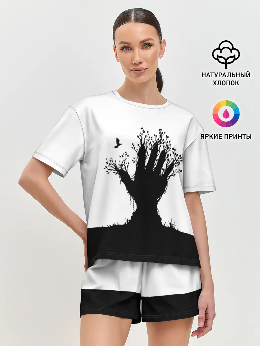 Женская пижама с шортами / Дерево