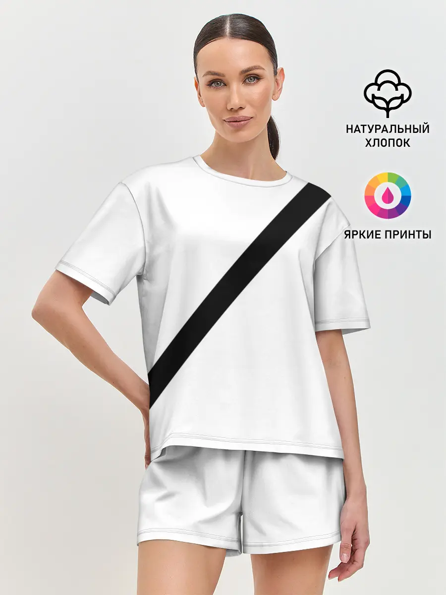 Женская пижама с шортами / Пристегнутый ремень