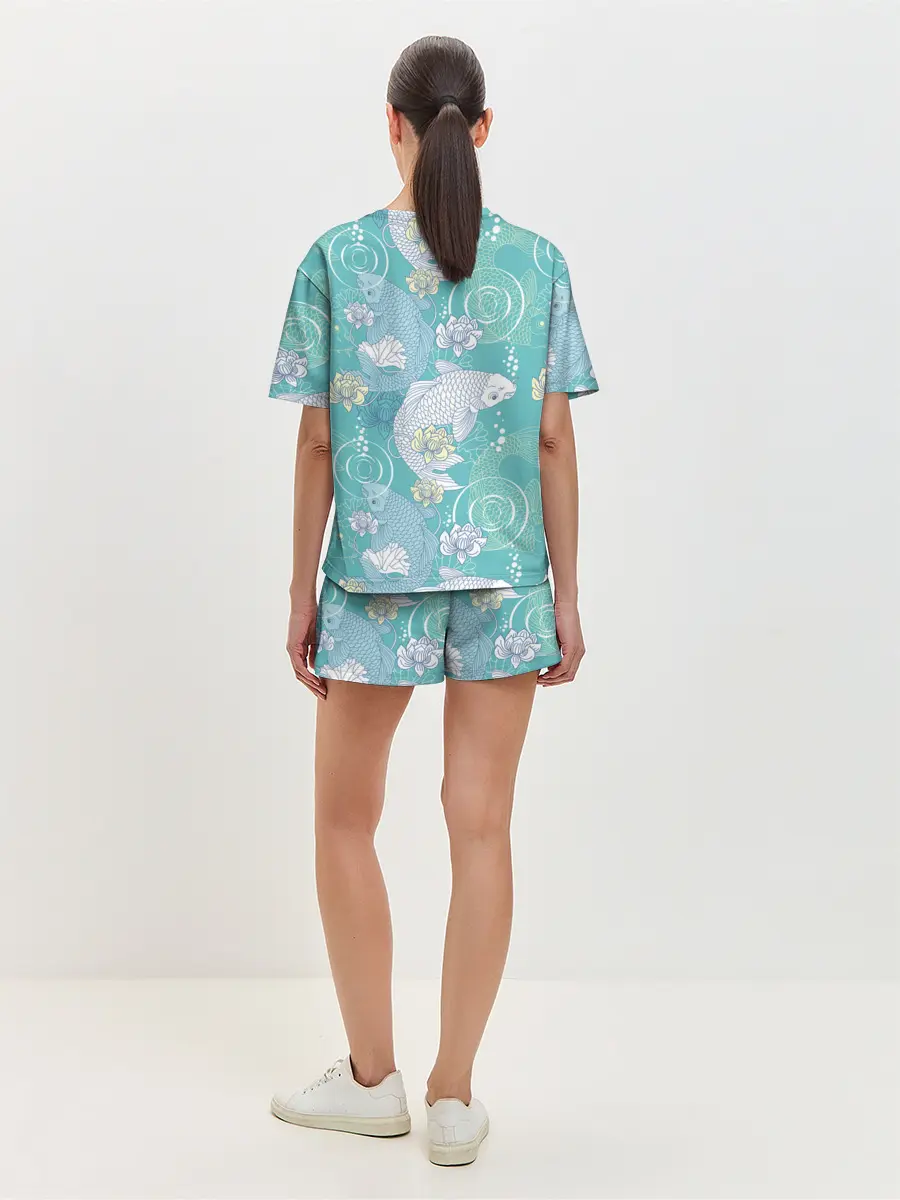 Женская пижама с шортами / Карпы Кои