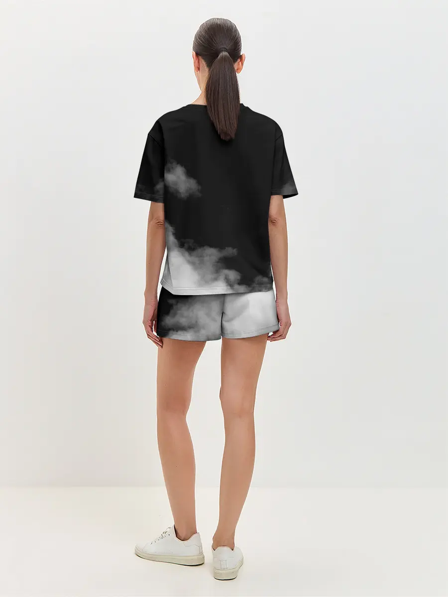 Женская пижама с шортами / Логотип Черного Клевера в дымке