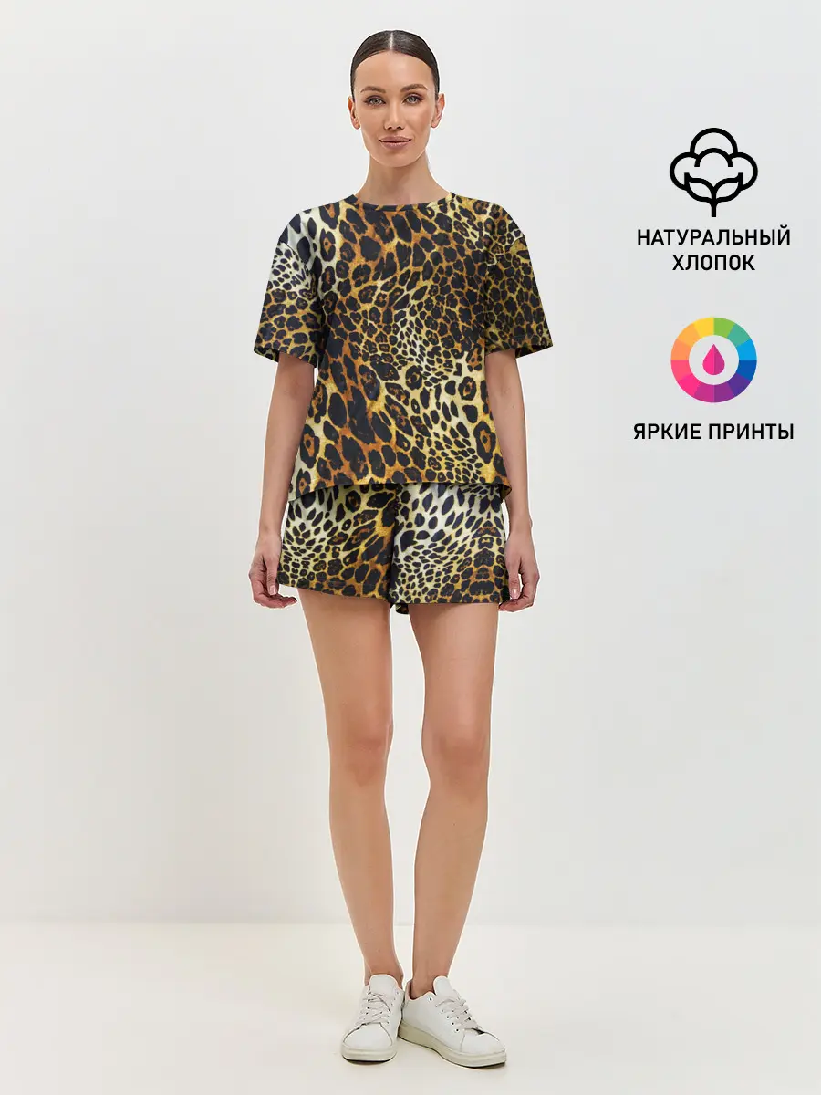 Женская пижама с шортами / Шкура леопарда