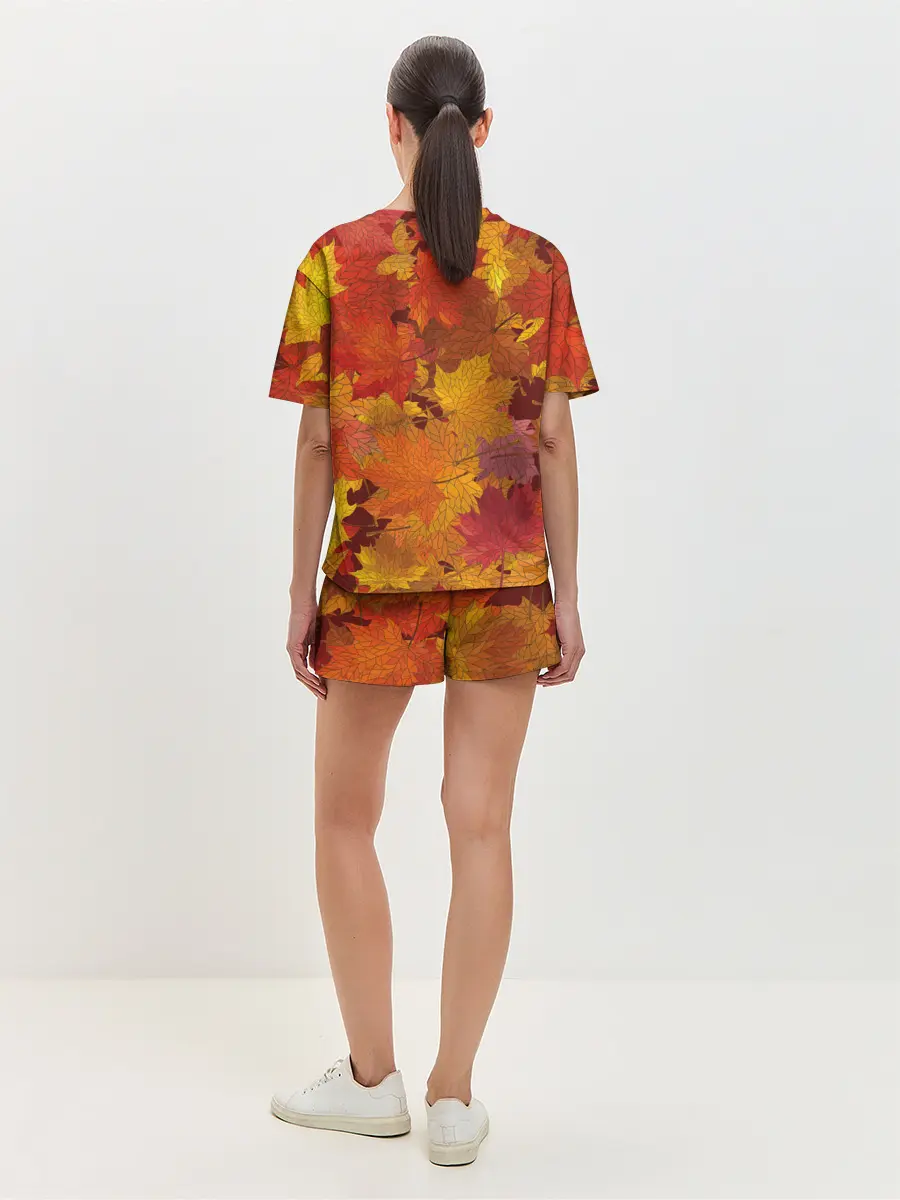 Женская пижама с шортами / Осенние листья