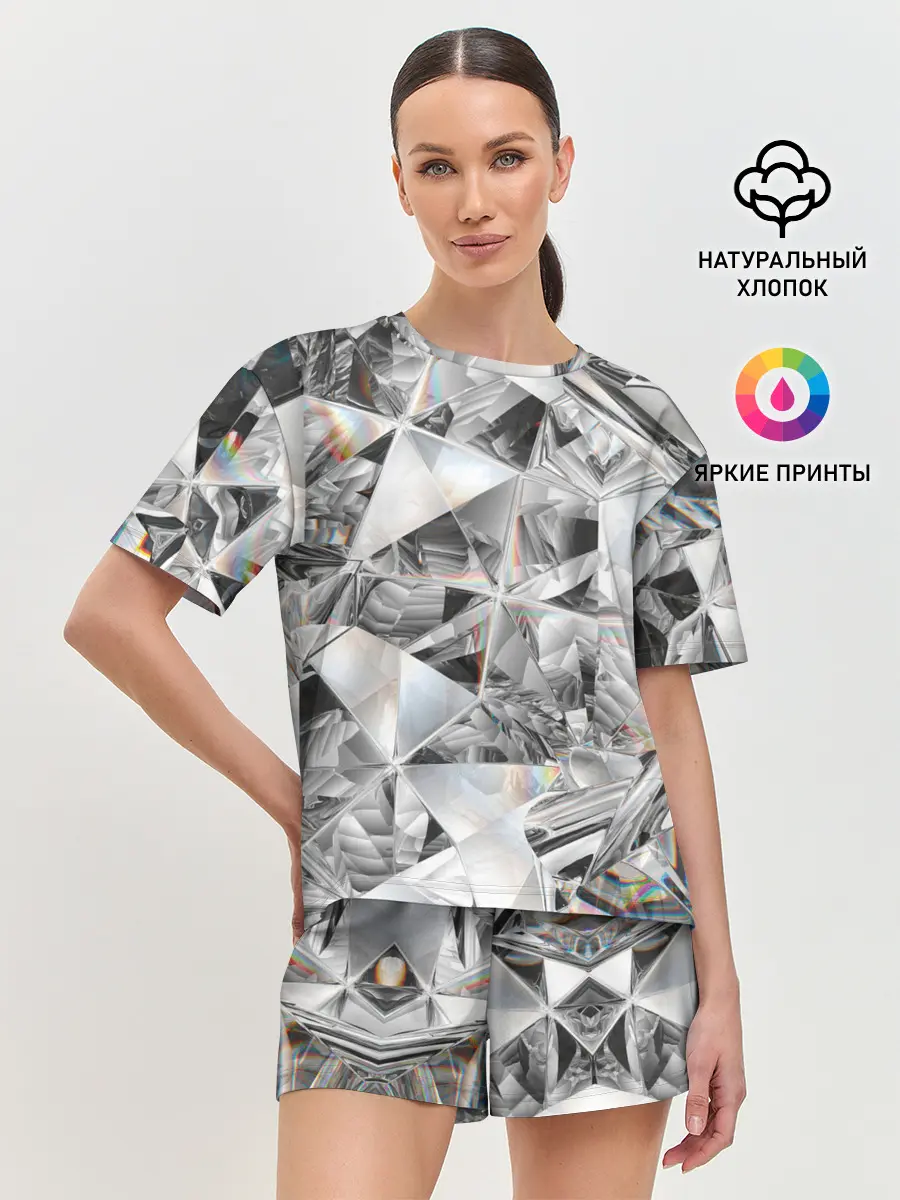 Женская пижама с шортами / Бриллиантовый блеск