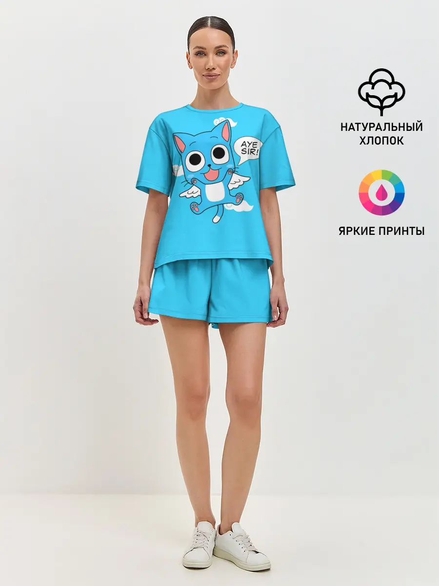 Женская пижама с шортами / Happy cat