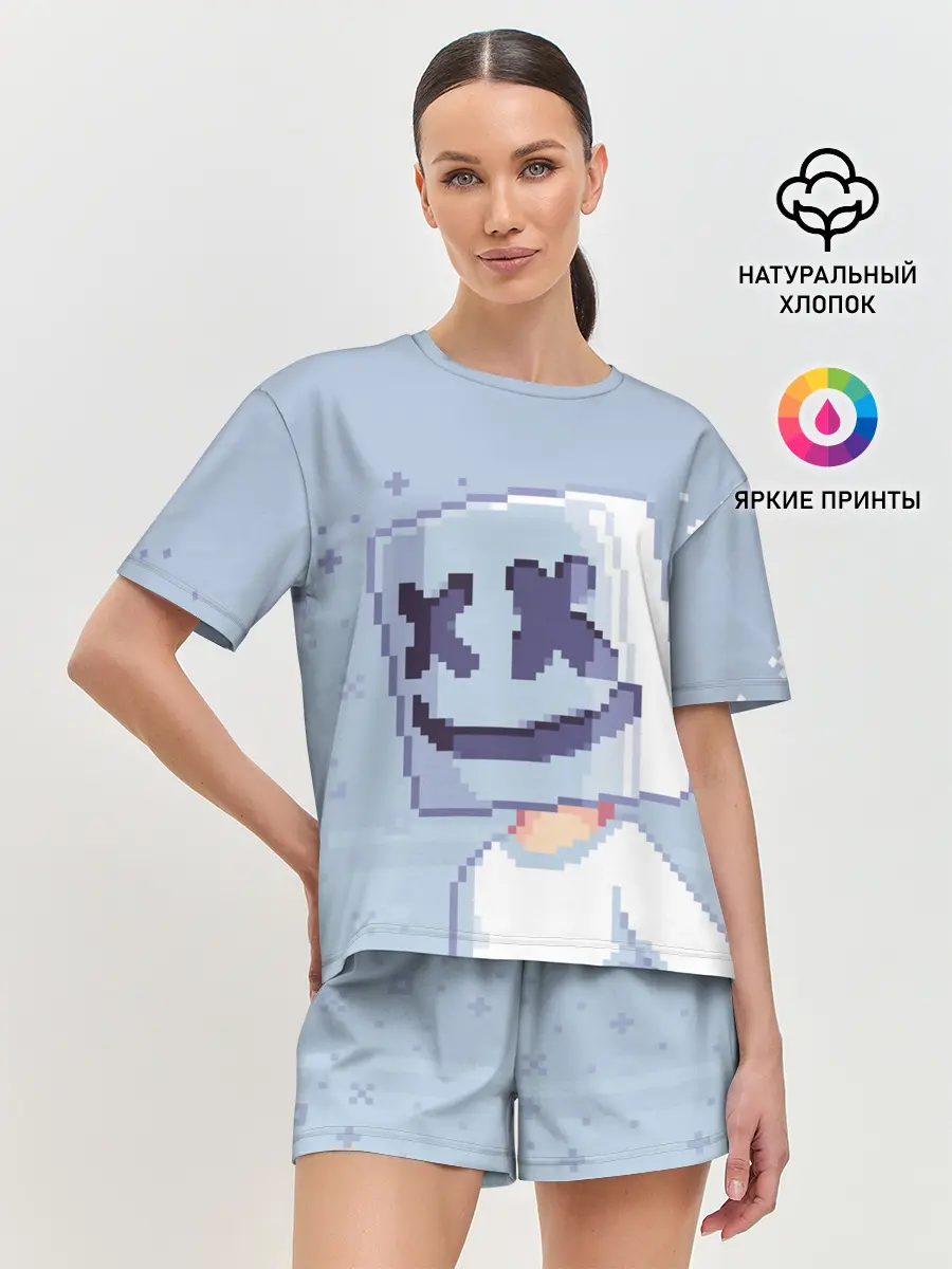 Женская пижама с шортами / Marshmello Pixel