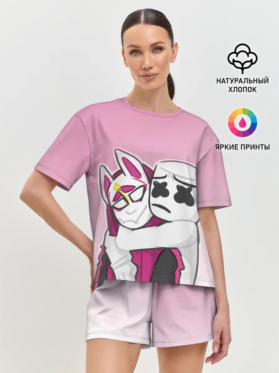 Женская пижама с шортами / Fortnite Marshmello