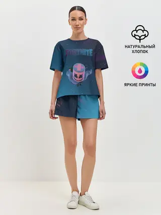 Женская пижама с шортами / Fortnite x Marshmello