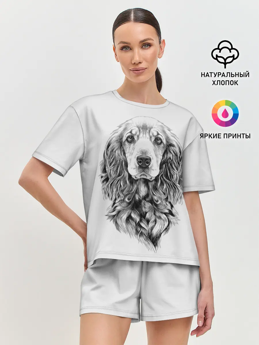 Женская пижама с шортами / Кокер спаниель