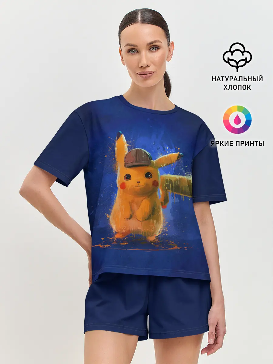 Женская пижама с шортами / Pikachu Pika Pika
