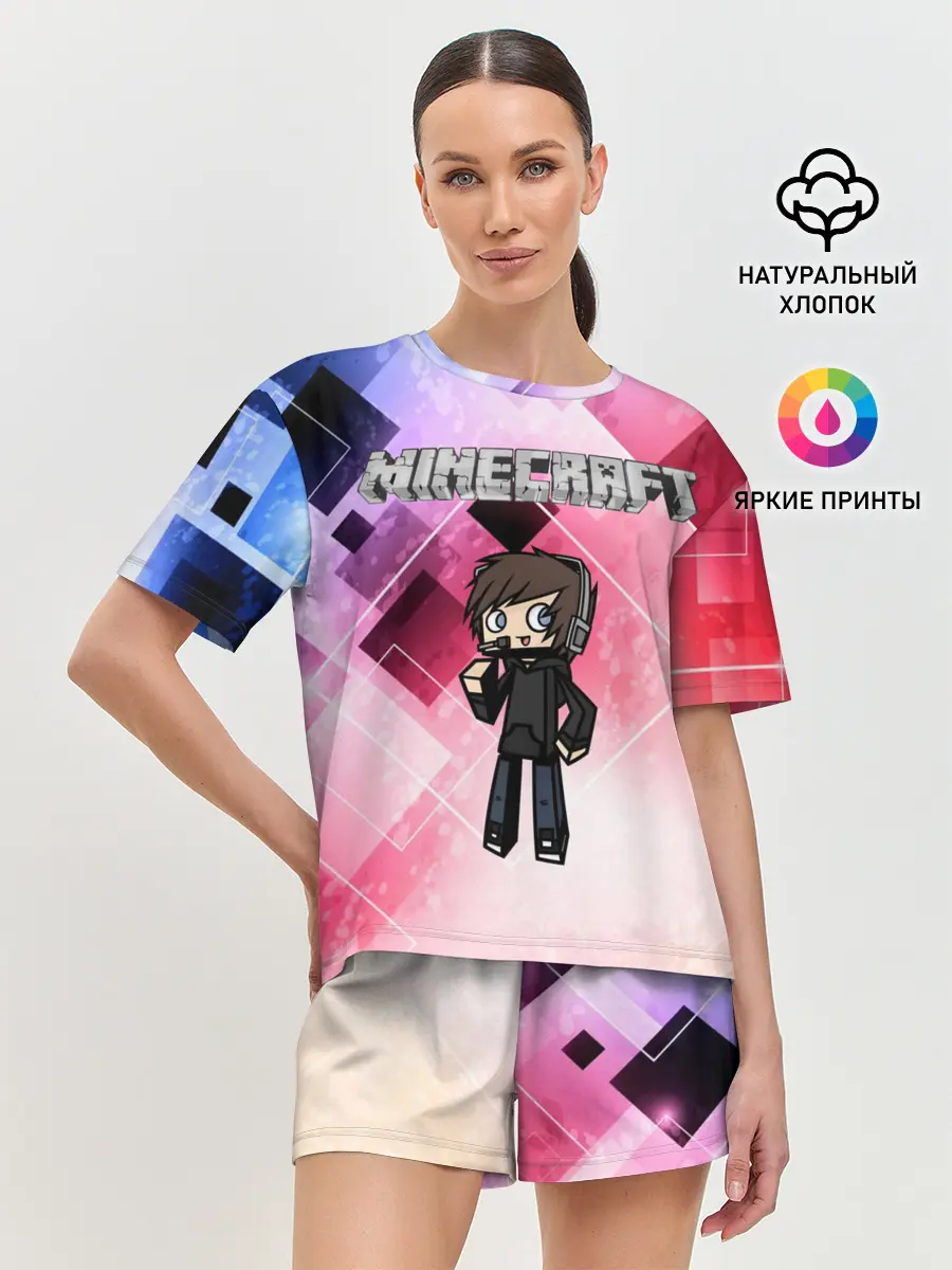 Женская пижама с шортами / Майнкрафт