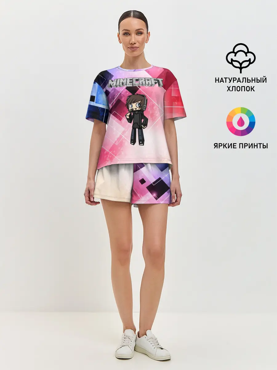 Женская пижама с шортами / Майнкрафт