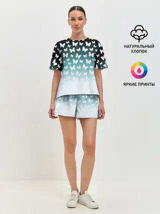 Женская пижама с шортами / Бабочки