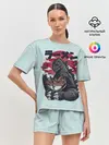 Женская пижама с шортами / Blue Godzilla
