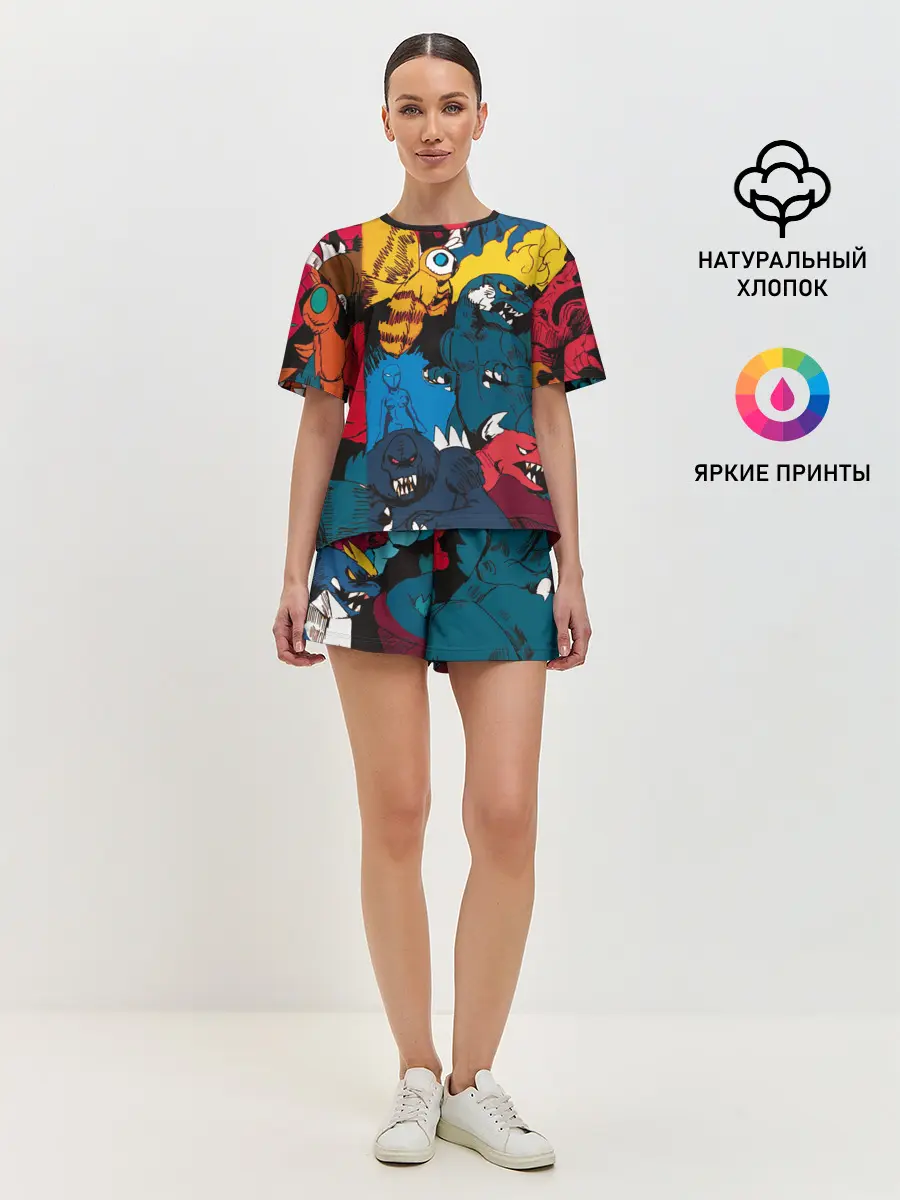 Женская пижама с шортами / Годзилла