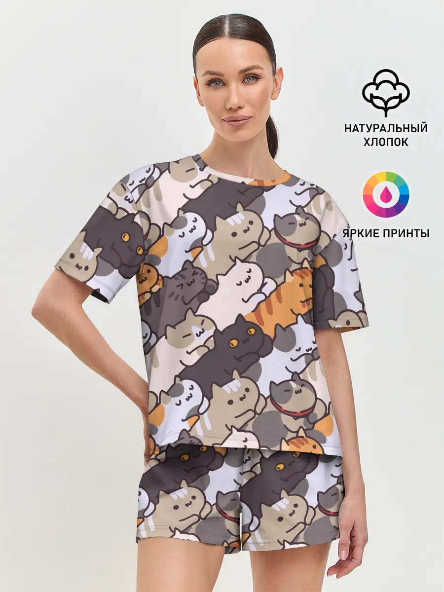 Женская пижама с шортами / Котомания