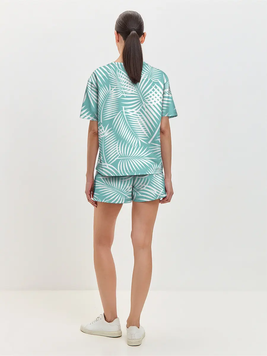Женская пижама с шортами / Листья Пальмы