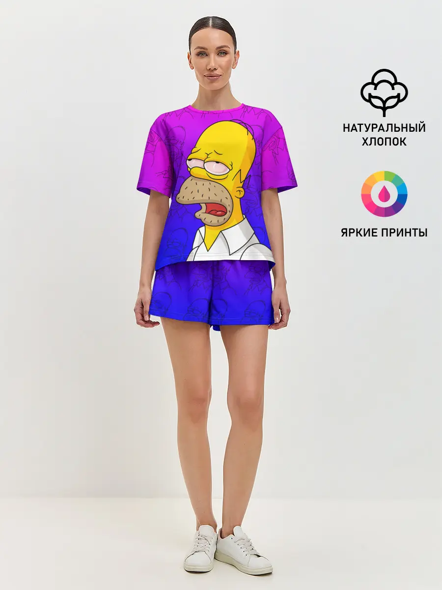 Женская пижама с шортами / Уставший Гомер