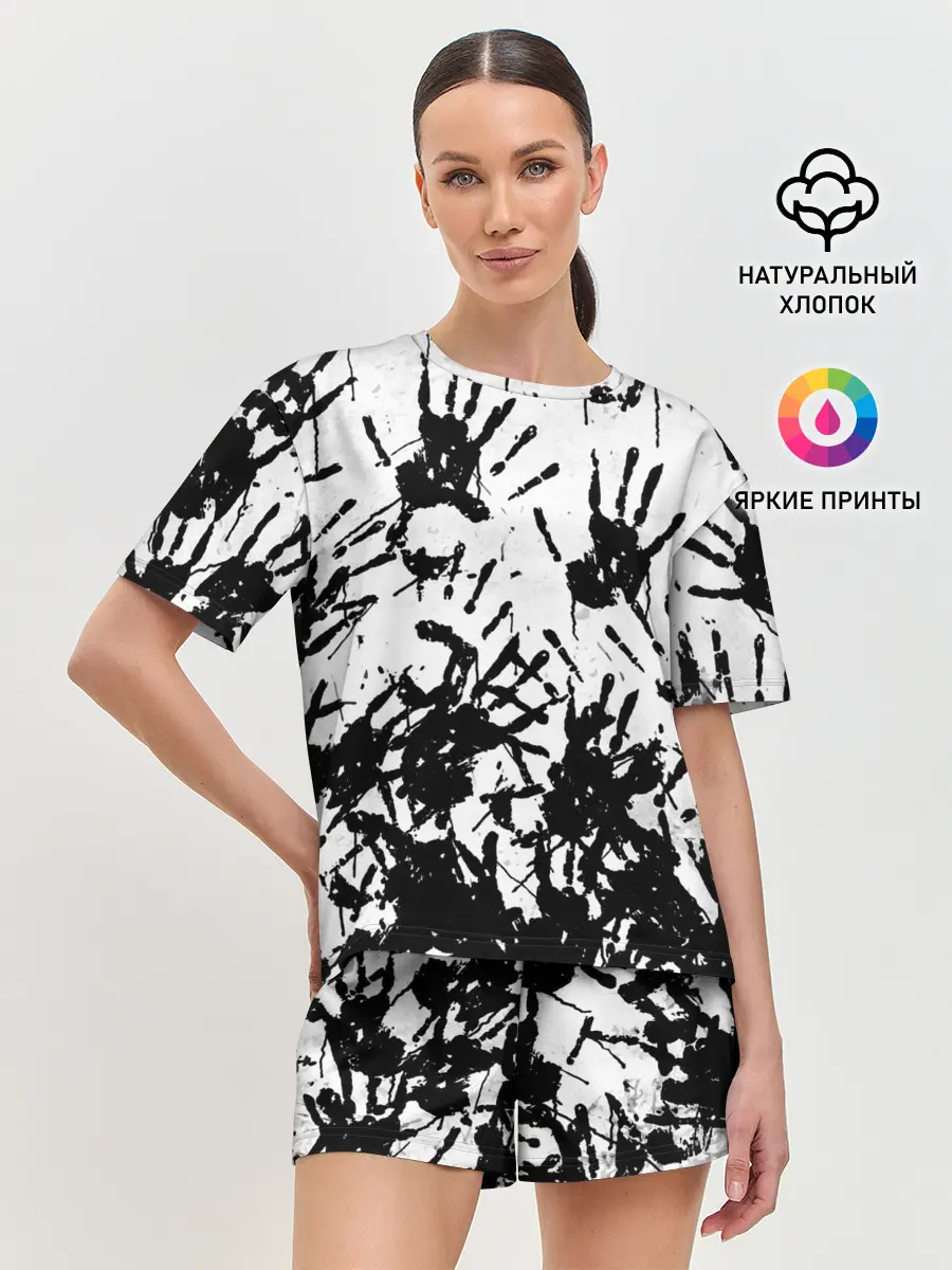 Женская пижама с шортами / Отпечатки - DEATH STRANDING