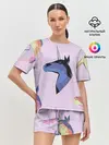 Женская пижама с шортами / Единорог