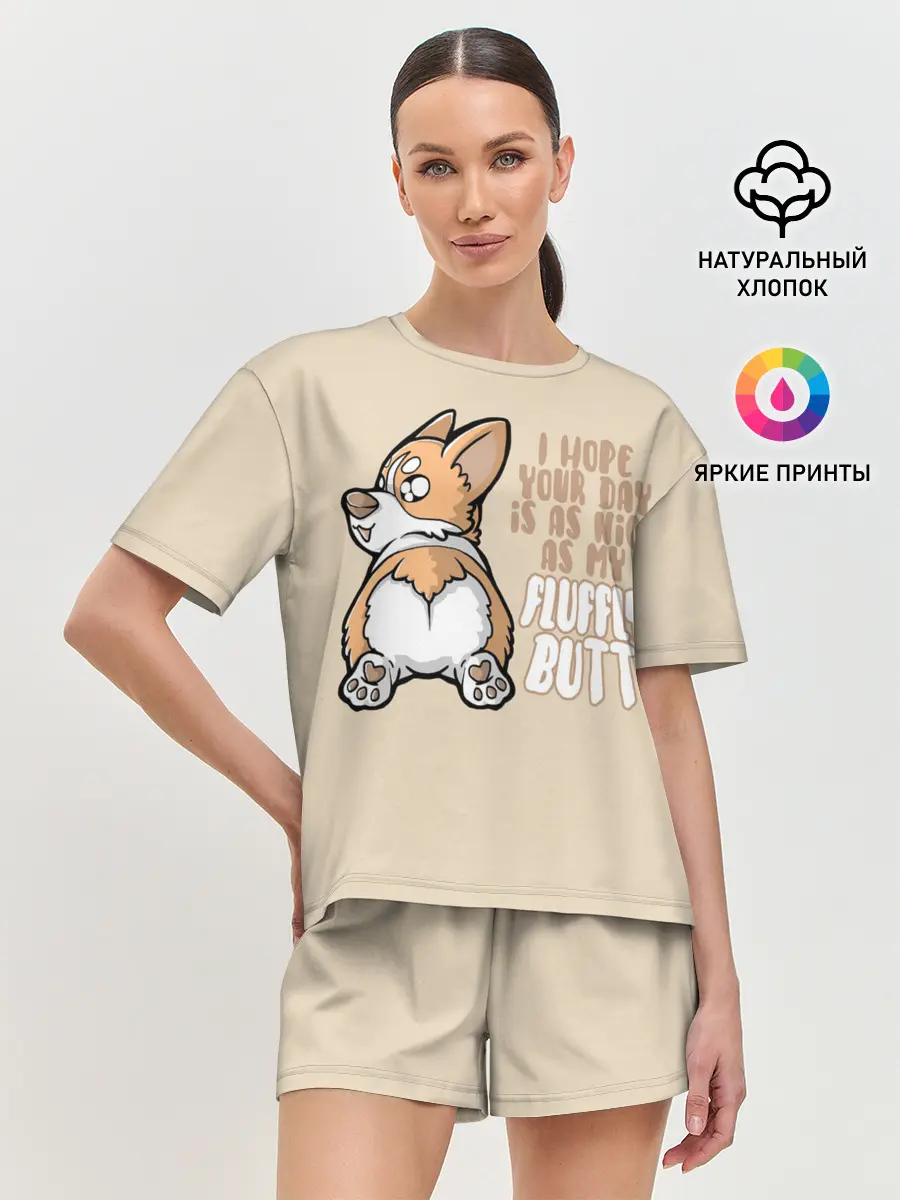 Женская пижама с шортами / Милый Корги