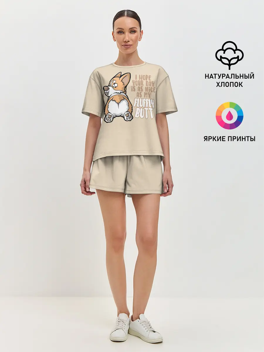 Женская пижама с шортами / Милый Корги