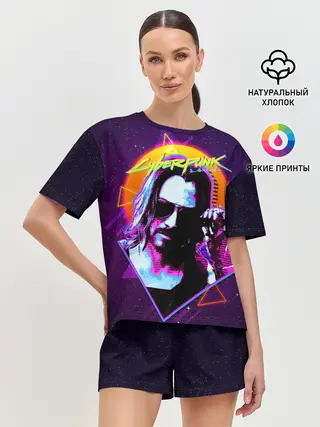 Женская пижама с шортами / Киану Ривз Cyberpunk 2077