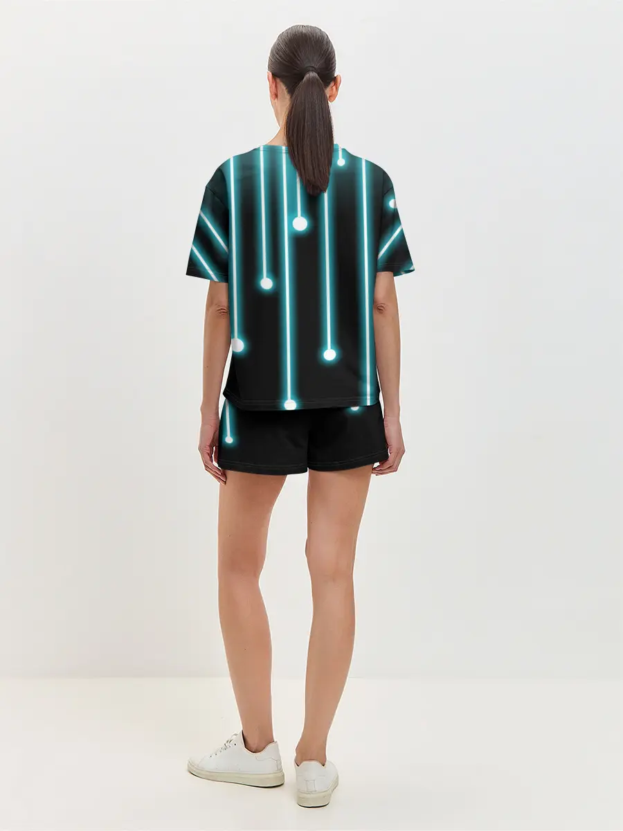 Женская пижама с шортами / Неон
