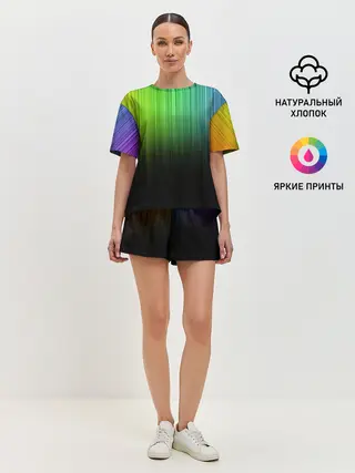 Женская пижама с шортами / Неоновый Свет