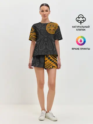 Женская пижама с шортами / Polynesian tattoo