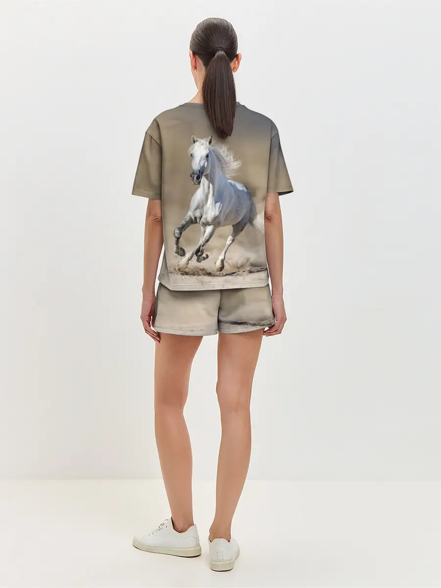 Женская пижама с шортами / Белый конь