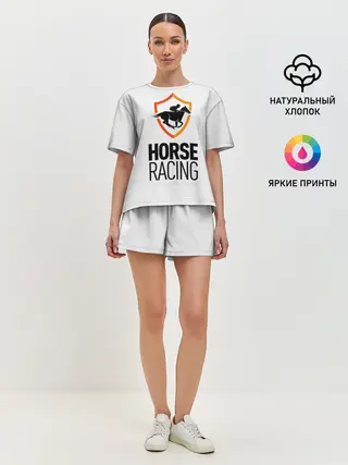 Женская пижама с шортами / Horse racing