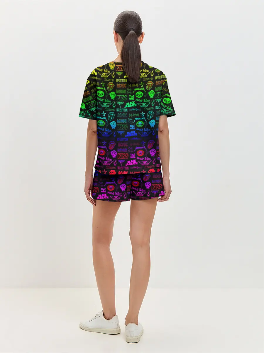 Женская пижама с шортами / ЛОГОТИПЫ РОК ГРУППЫ