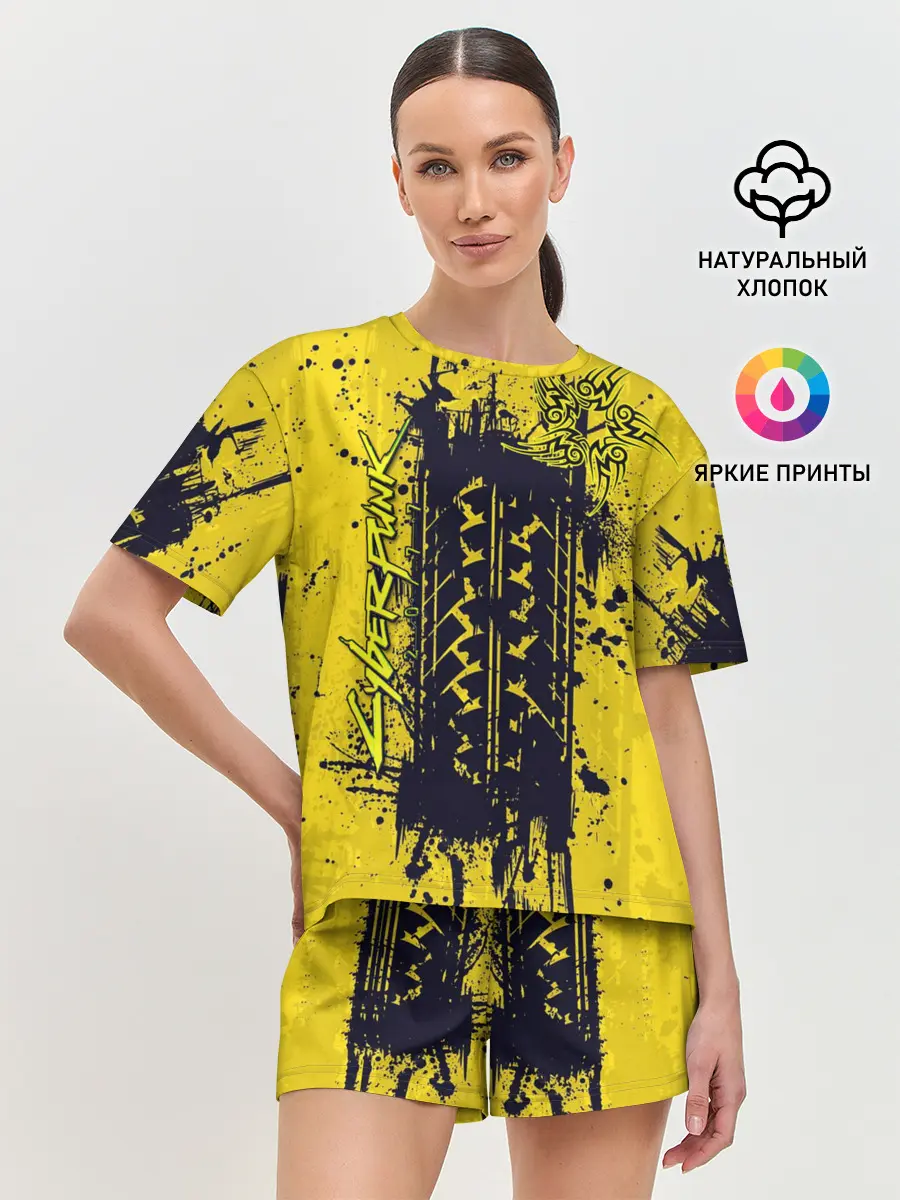 Женская пижама с шортами / CYBERPUNK 2077