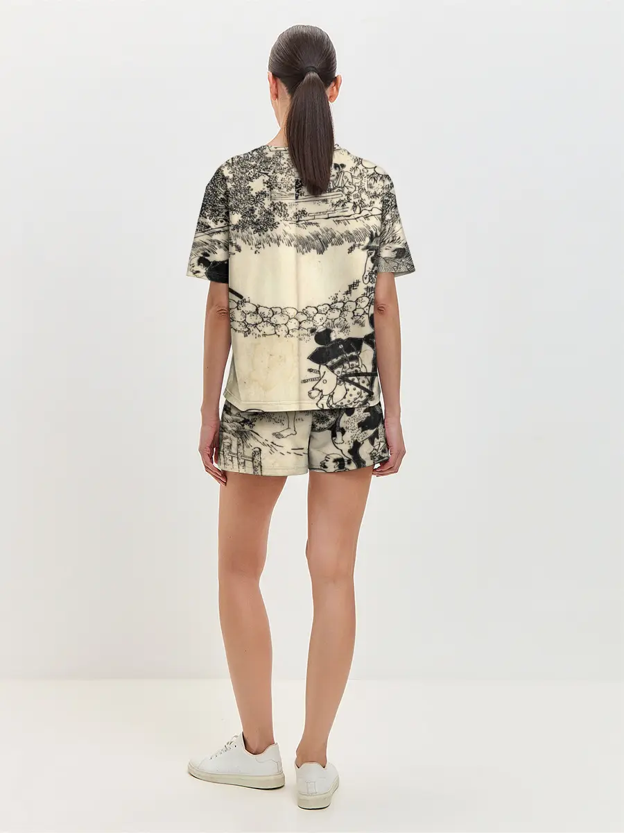 Женская пижама с шортами / Японская гравюра