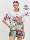 Женская пижама с шортами / Японские цветы