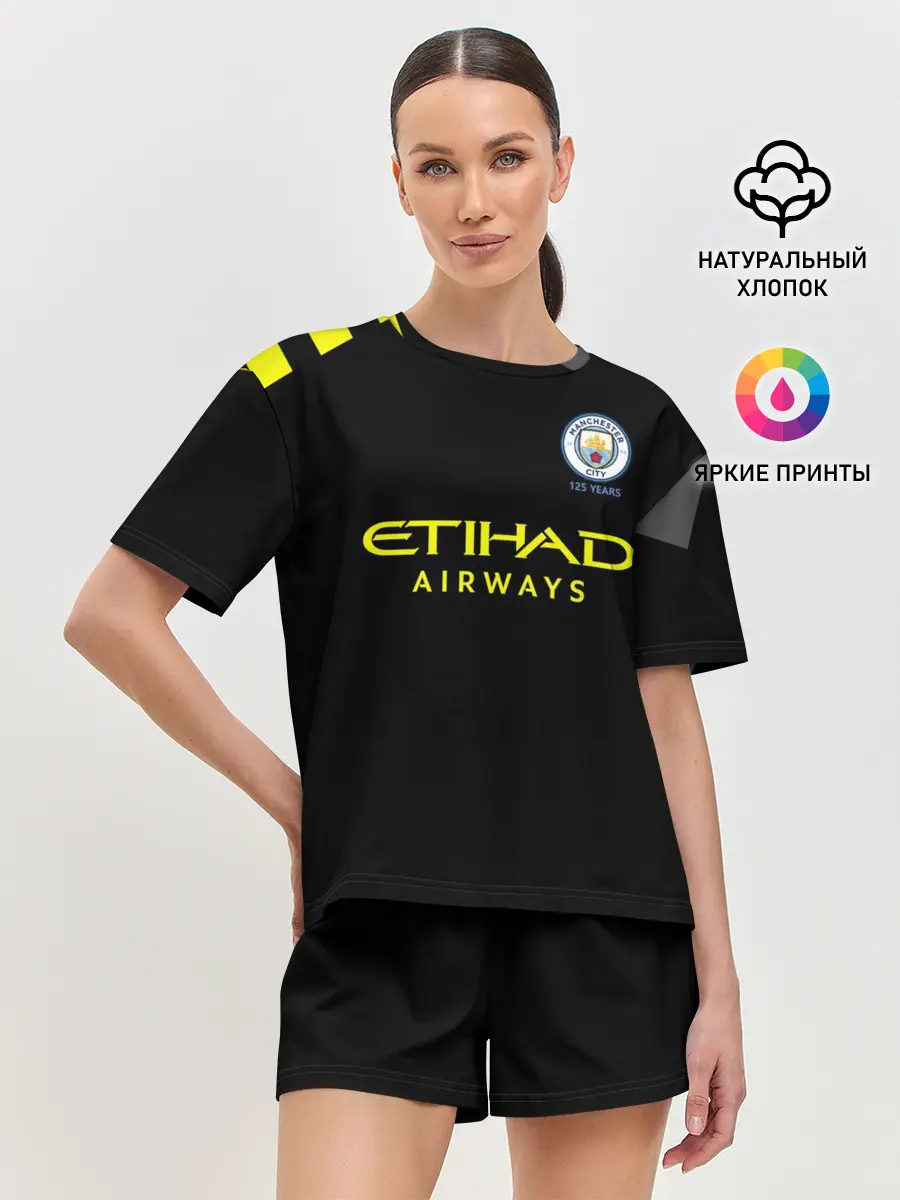 Женская пижама с шортами / Manchester City away 19-20